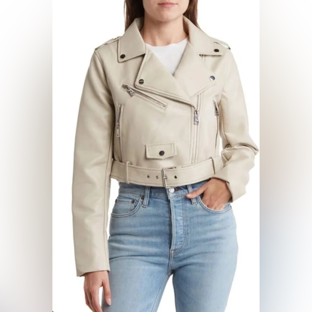 Elodie Vegan Leather Moto Jacket